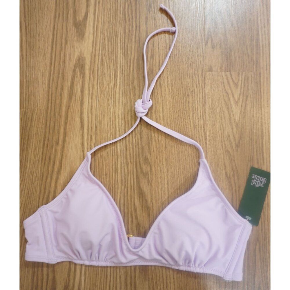 Wild Fable Women's Scoop Front Bralette Bikini Top - Light Purple, Size L, NWT - Picture 2 of 7